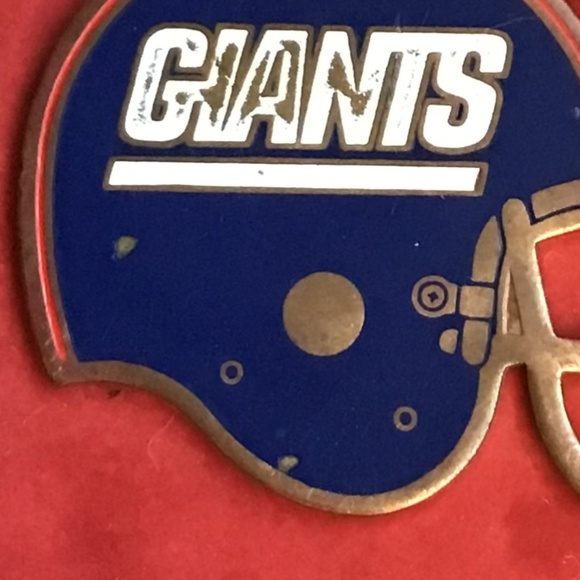 Vintage New York Giants NFL Football Helmet Keychain Ornament Brass - Picture 8 of 15
